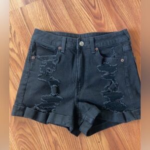 American Eagle Jean Shorts High Waisted Black Size 4